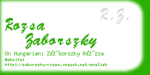 rozsa zaborszky business card